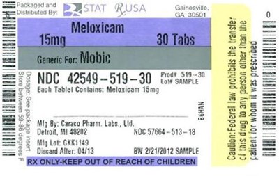 Meloxicam 15 mg Label Image (Meloxicam 15mg Label 42549)